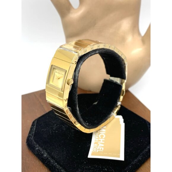 Michael Kors Women's Watch MK4885 Quartz Gold Stainless Steel Petite Tank 15mm - Picture 2 of 14